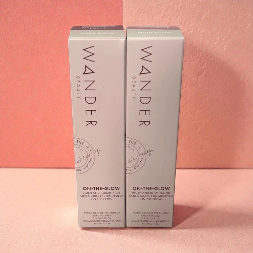 (2) Wander Beauty Glow Cream Blush Illuminator Duo Coral Rose Strawberry Fields